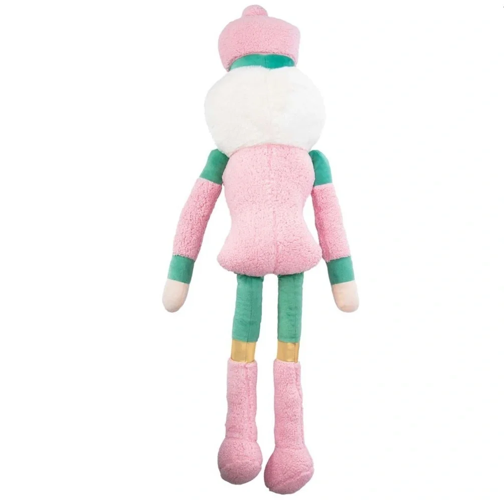 Pink and Green Nutcracker Plush Pillow Decor Christmas NEW Large 40”x12”x4.5”